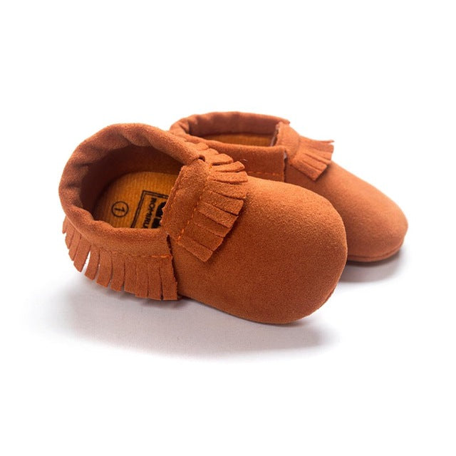 Baby Girl Moccasins Soft Shoes Fringe Soled