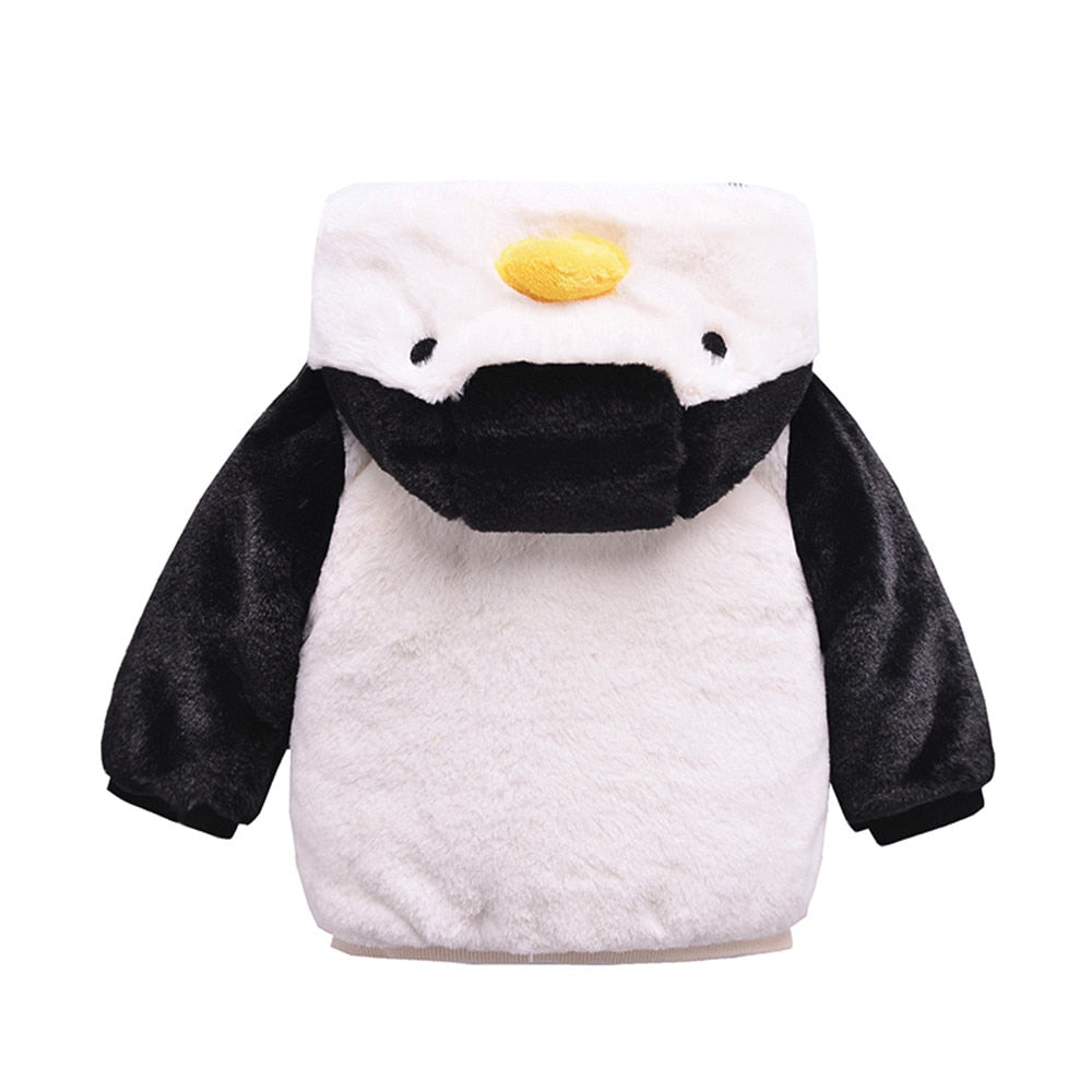 Baby Boys Coat Winter Jacket Thick Penguin Fleece Long Sleeve