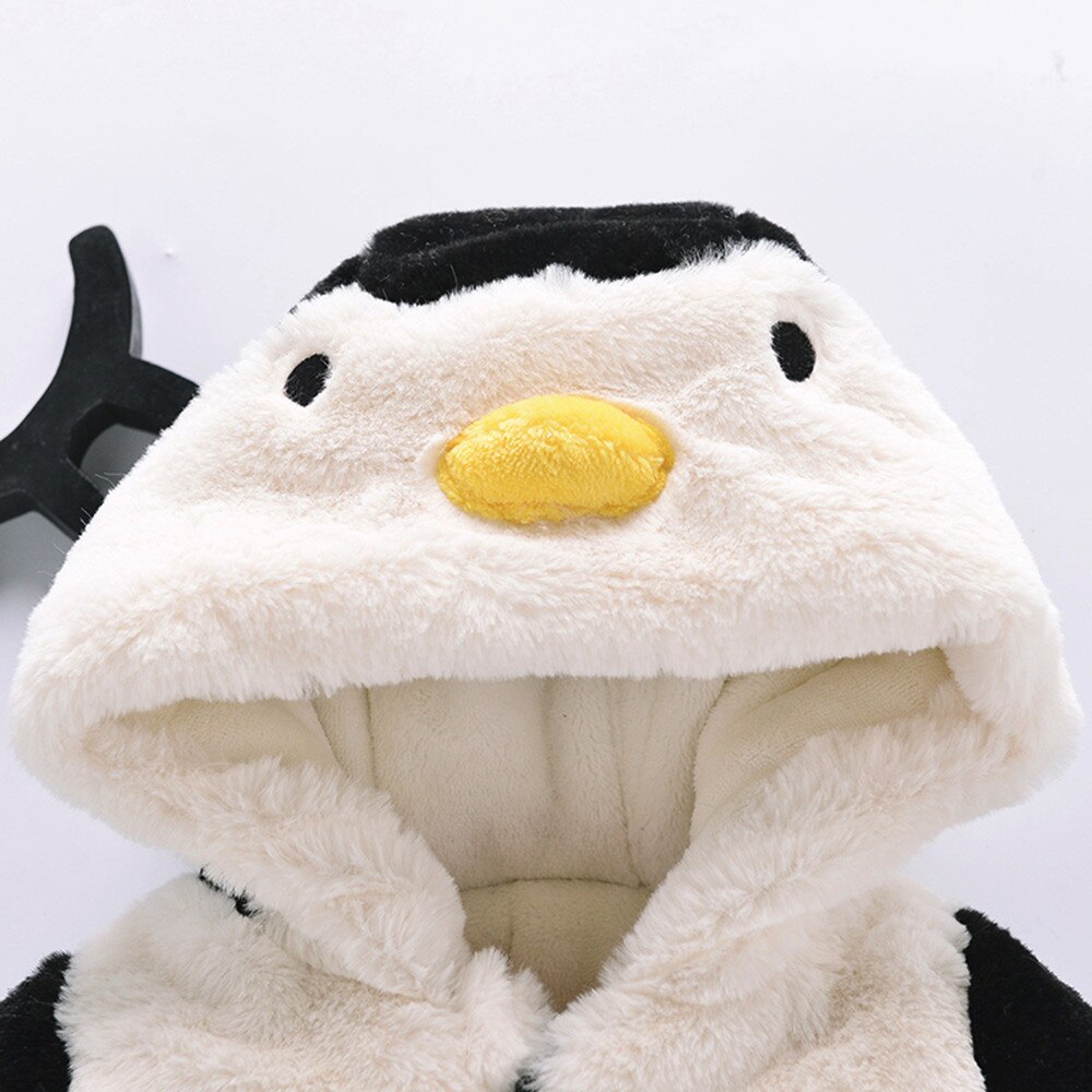 Baby Boys Coat Winter Jacket Thick Penguin Fleece Long Sleeve