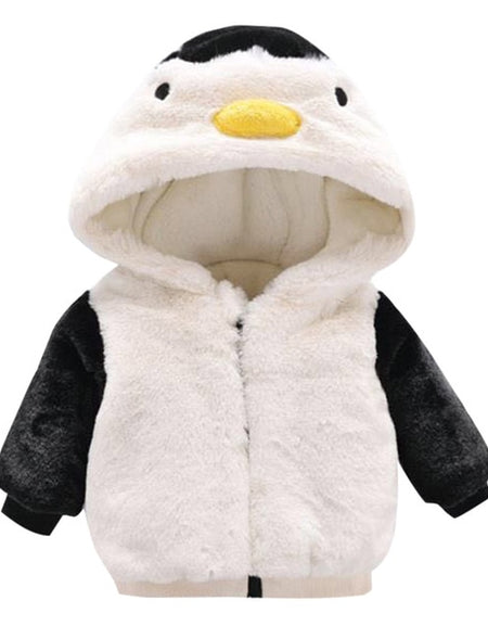 Baby Boys Coat Winter Jacket Thick Penguin Fleece Long Sleeve
