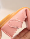 Baby Girl Pure Color Rabbit Ear Small Leather Knot Wave Side Princess