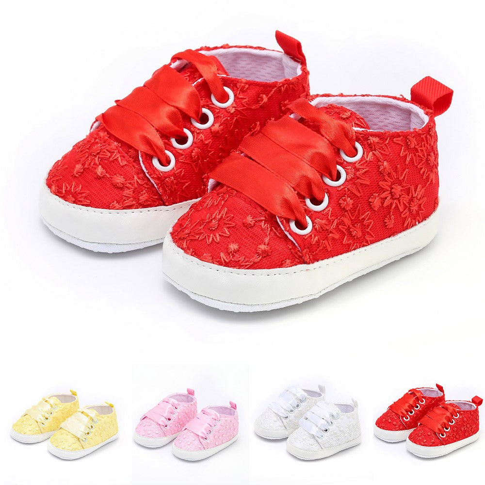 Baby Cute Shoes Soft Casual Floral Embroidery