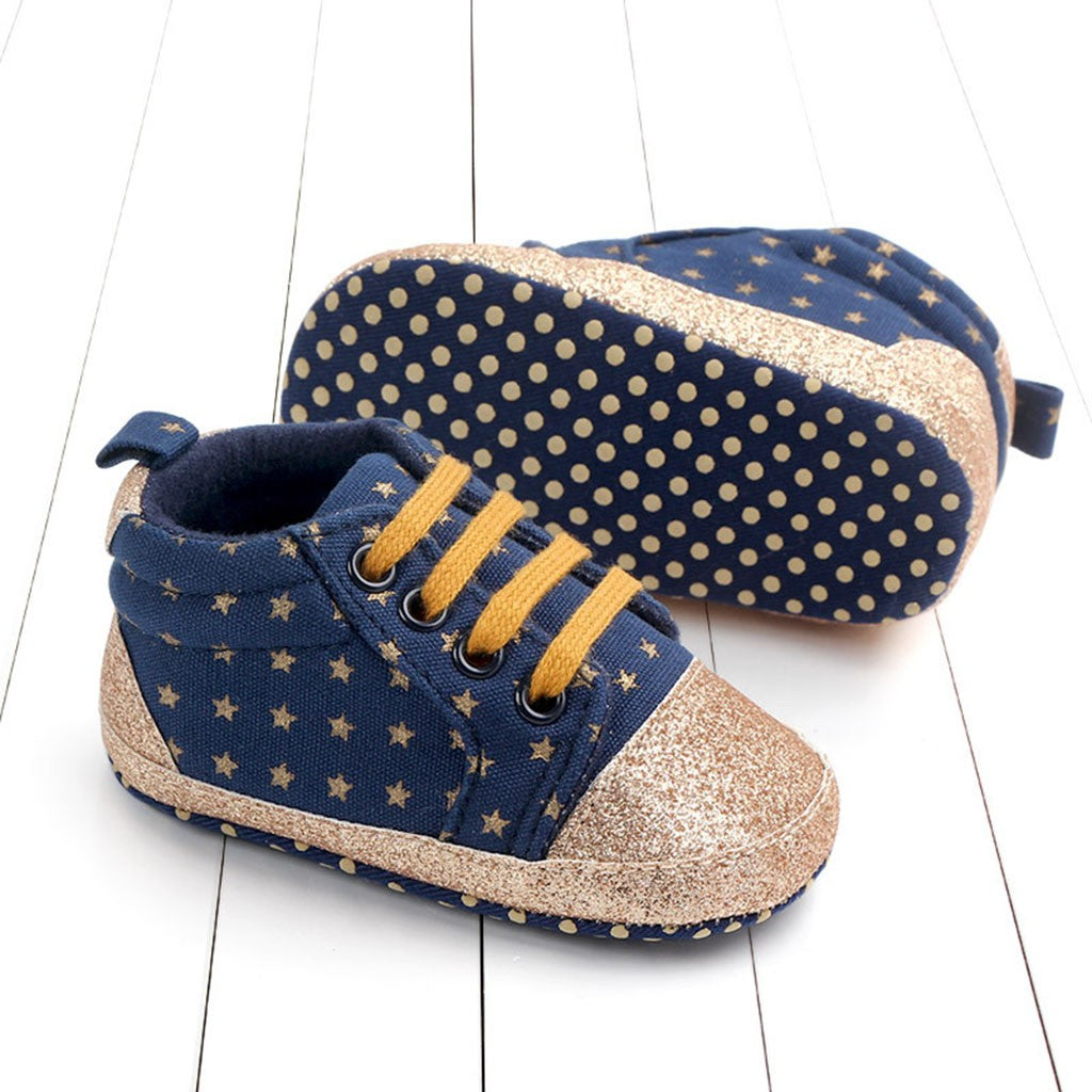 Baby Boys Girls Sneakers Casual Stars Shoes Prewalker Soft