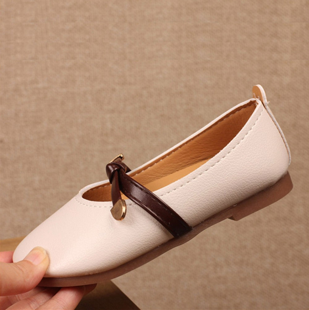 Baby Moccasin Shoes Soft Bottom Tie Leather Shallow Princess