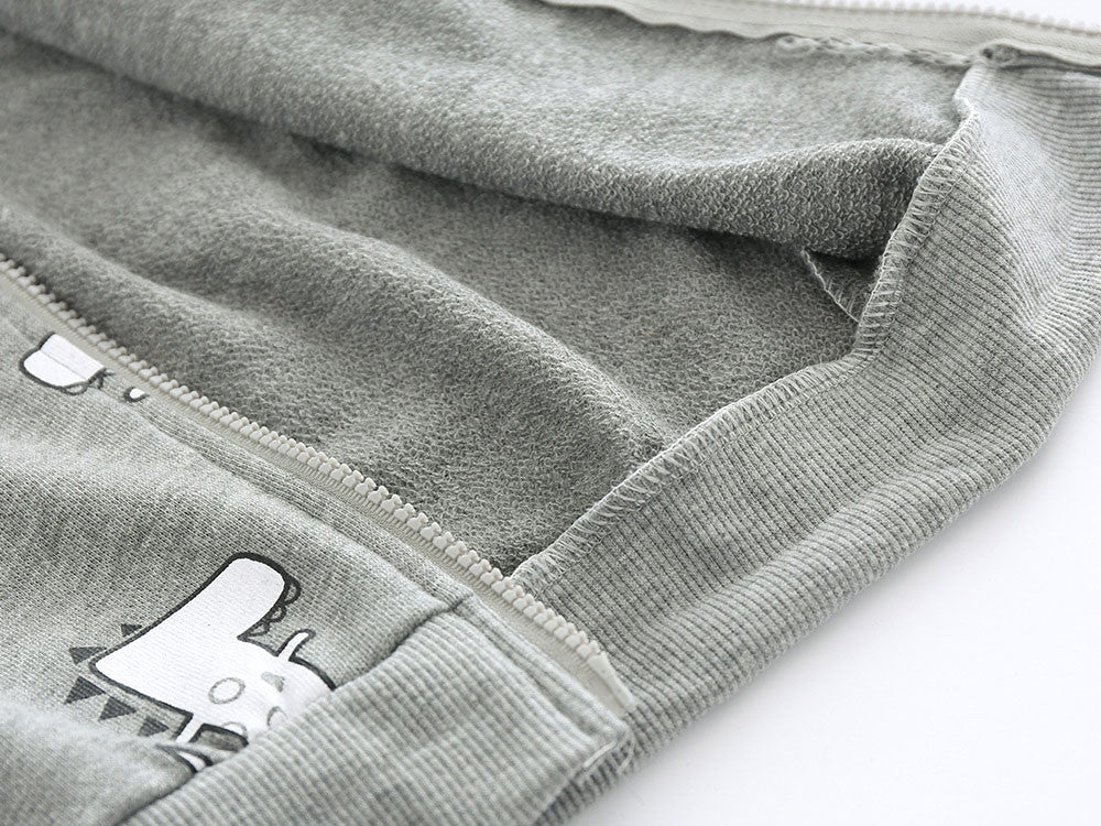 Baby Boys Cartoon Dinosaur Hooded Zipper Tops Clothes Coats