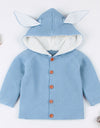 Baby Boys Rabbit Ears Hooded Knitted Tops Warm