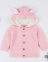 Baby Boys Rabbit Ears Hooded Knitted Tops Warm