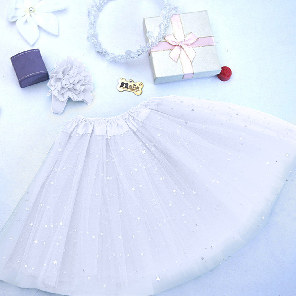 Kids Girl Petticoat Star + Hair Band Skirt