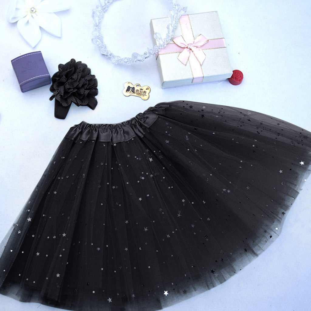 Kids Girl Petticoat Star + Hair Band Skirt