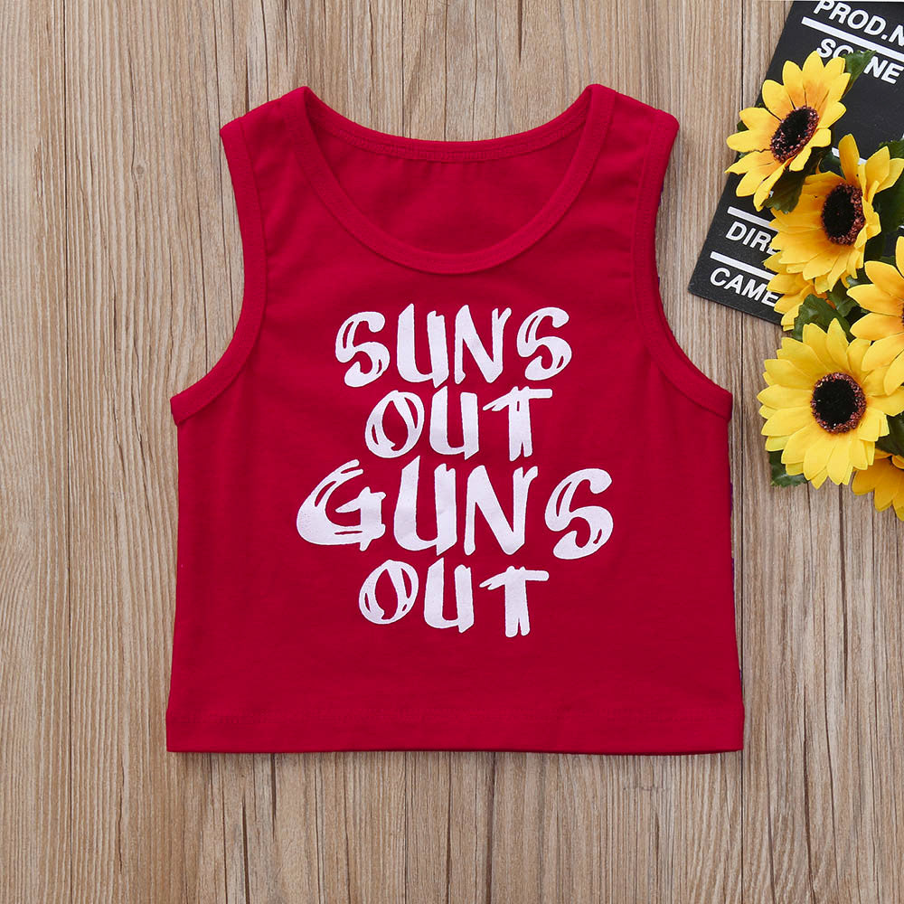 Baby Boys SUNS OUT GUNS OUT Fashion Sleeveless Shirt