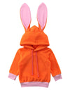 Baby Girls Long Sleeves Cartoon Rabbit Ear Hooded Sweatshirts