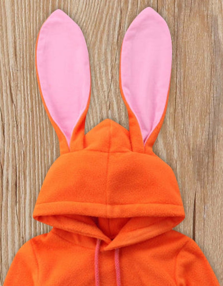 Baby Girls Long Sleeves Cartoon Rabbit Ear Hooded Sweatshirts