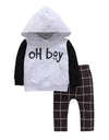 Baby boy clothes letters printed long sleeves t-shirt+pants infant