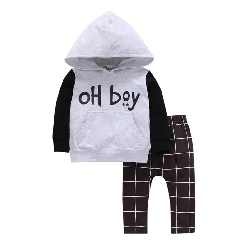 Baby boy clothes letters printed long sleeves t-shirt+pants infant