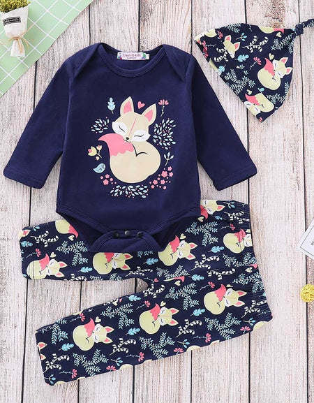 Baby Girls Winter Clothes Sets Cartoon Fox