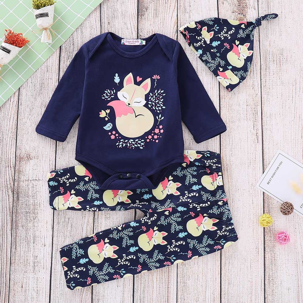 Baby Girls Winter Clothes Sets Cartoon Fox
