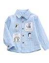 Kids Boys Long Sleeve Cartoon Pattern Shirt Blouse Clothes Wholesale