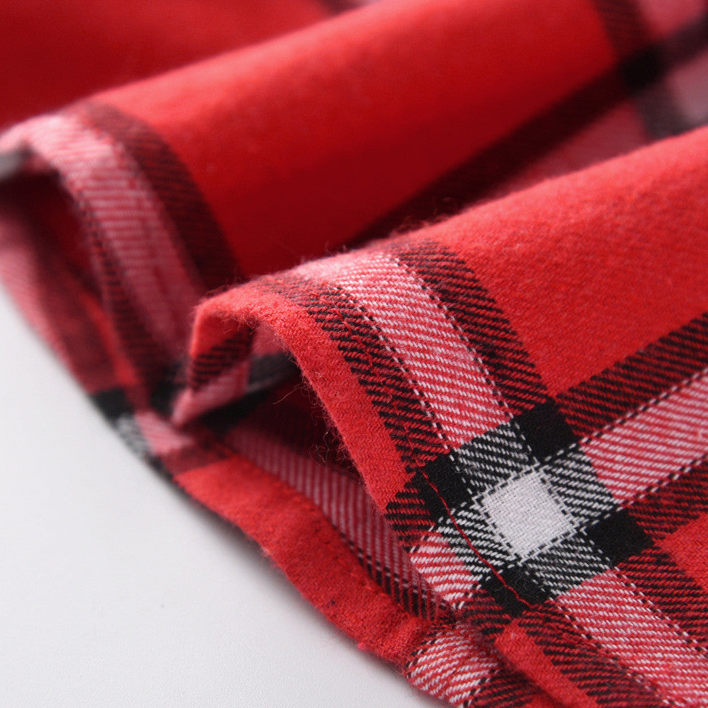 Kids Boys Long Sleeve Cotton Shirt Square Pattern