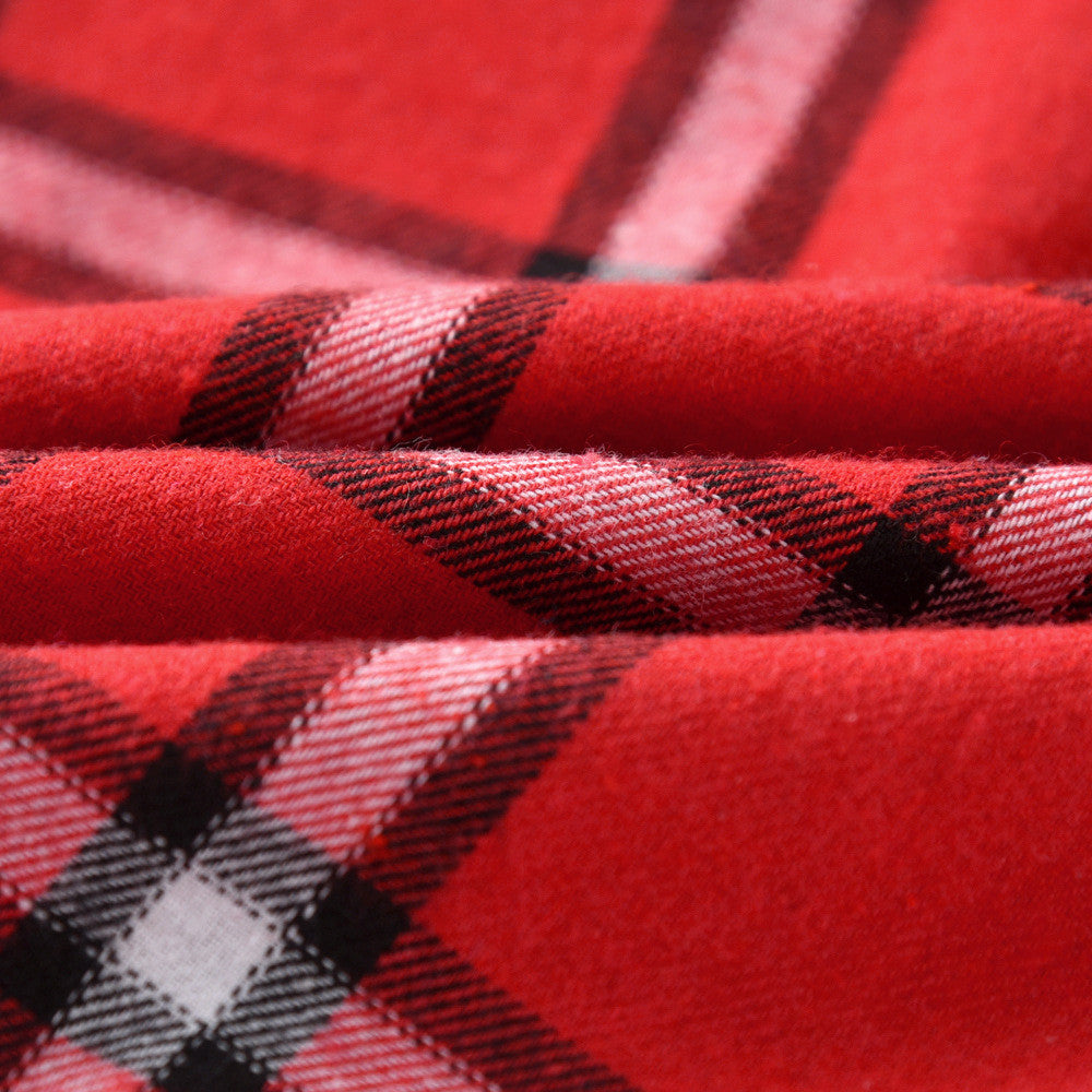 Kids Boys Long Sleeve Cotton Shirt Square Pattern