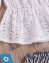 New Baby's Sets Girls Off Shoulder Solid Lace