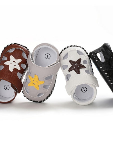 Baby Boy Sandals Cartoon Stars Shoes Buckle Hollow