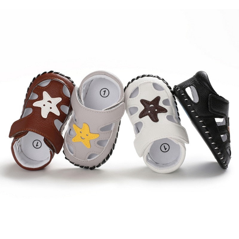 Baby Boy Sandals Cartoon Stars Shoes Buckle Hollow