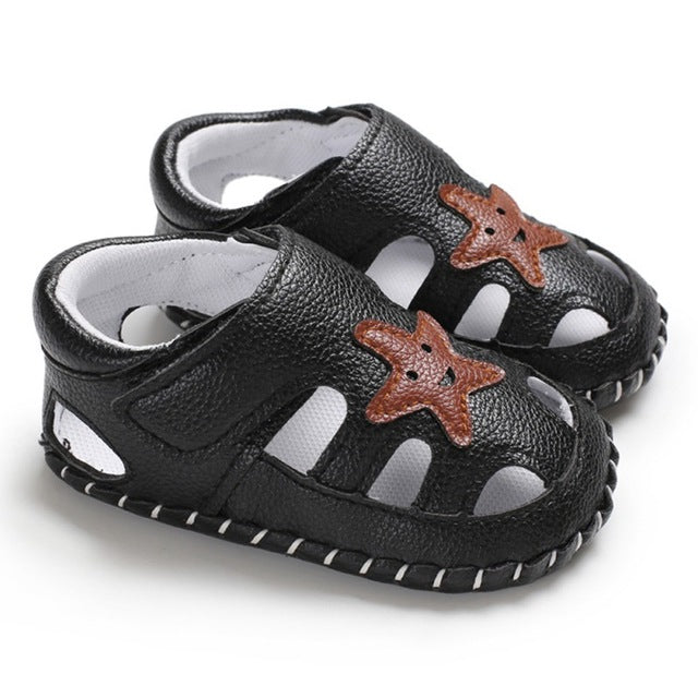 Baby Boy Sandals Cartoon Stars Shoes Buckle Hollow