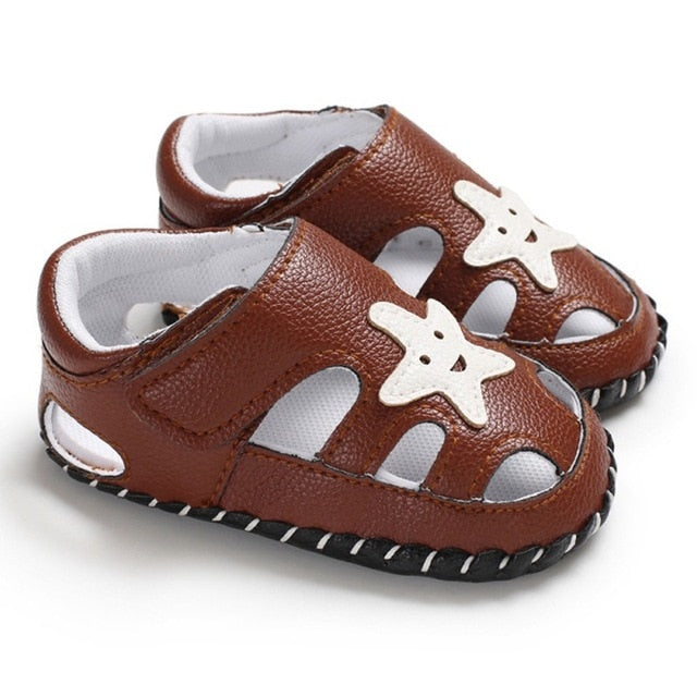Baby Boy Sandals Cartoon Stars Shoes Buckle Hollow