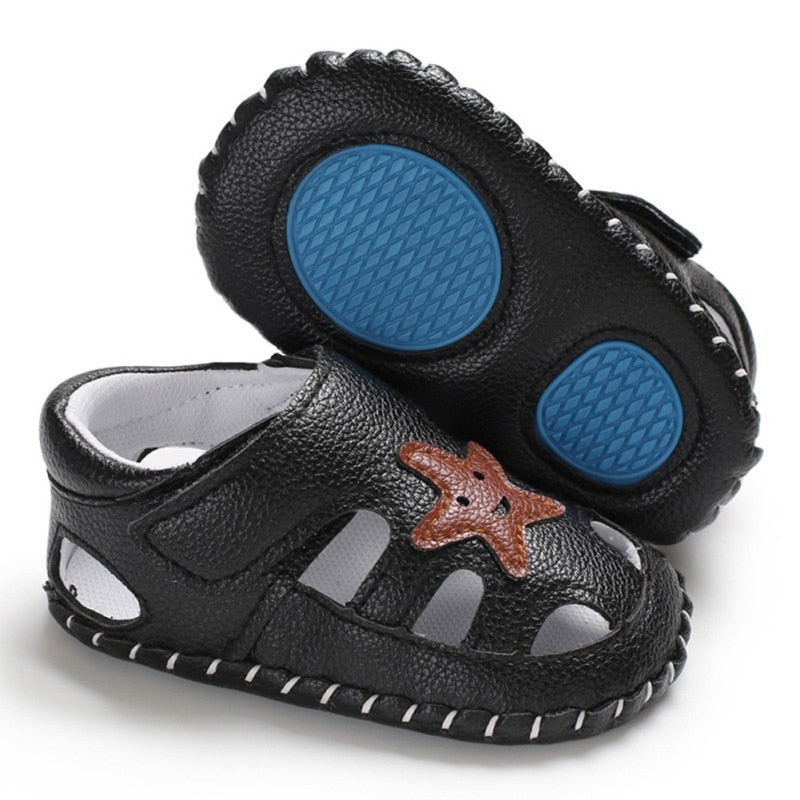 Baby Boy Sandals Cartoon Stars Shoes Buckle Hollow