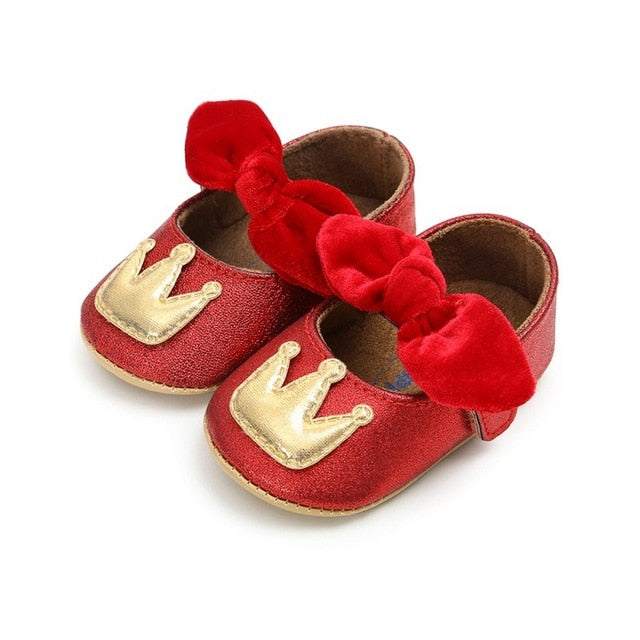 Red Bow soft soled Newborn Girls Sneaker Prewalker