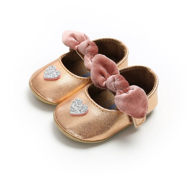 Red Bow soft soled Newborn Girls Sneaker Prewalker