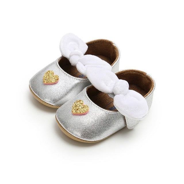Red Bow soft soled Newborn Girls Sneaker Prewalker