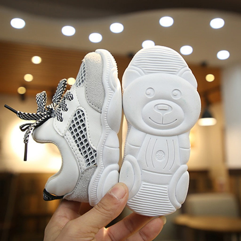 Sneakers Casual Baby Girls Boys Bear Mesh Letter Running Sport