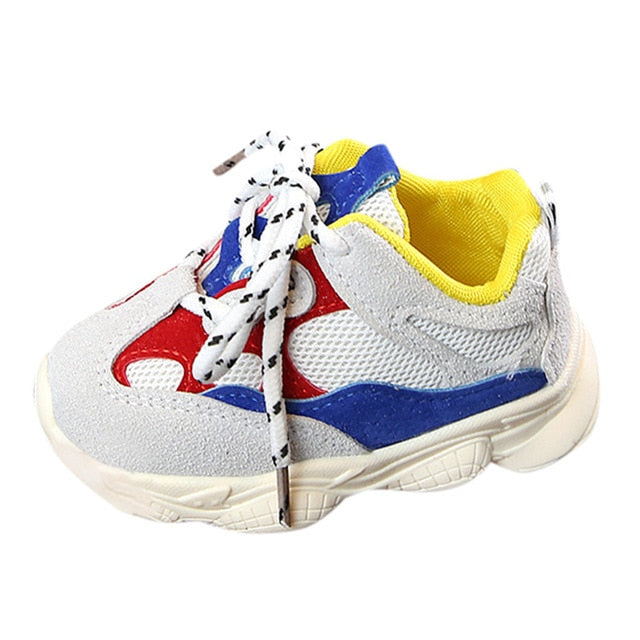 Children's soft bottom color matching sports shoes