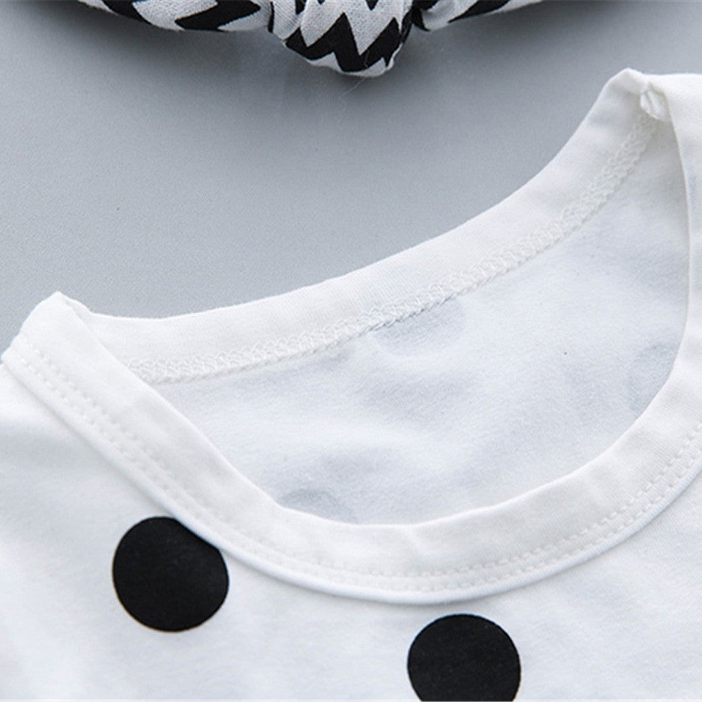 Baby Girl Clothes Dot Short Sleeve Tops Tulle Skirt