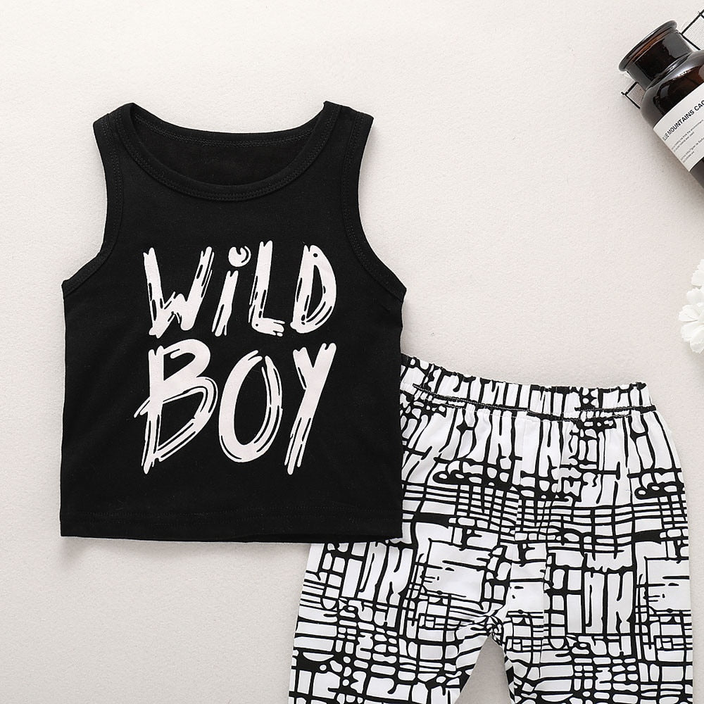 Baby Boys Letter Tops Vest Set Dropshipping Baby Clothes