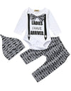 Baby Boys Letter Clothes Set Romper+Pants+Hat Outfits