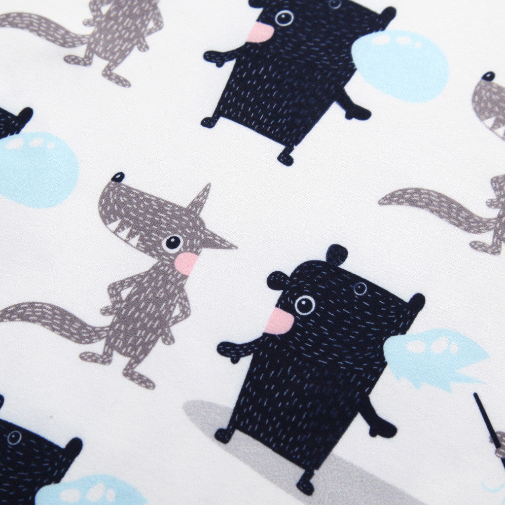 Kids Boys Short Sleeve Cotton Shirt Cats Pattern