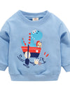 Baby Boys Clothes Long Sleeve O Neck Cartoon Printed Tops Blouse Sweatshirt