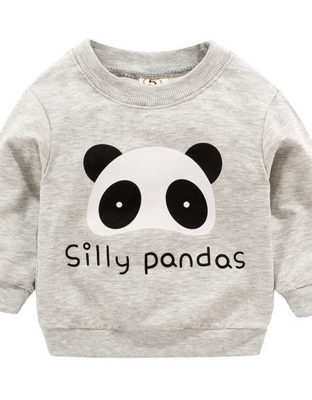 Baby Boys Clothes Long Sleeve O Neck Cartoon Printed Tops Blouse Sweatshirt