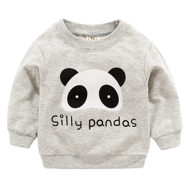 Baby Boys Clothes Long Sleeve O Neck Cartoon Printed Tops Blouse Sweatshirt
