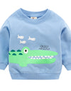 Baby Boys Clothes Long Sleeve O Neck Cartoon Printed Tops Blouse Sweatshirt