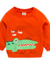 Baby Boys Clothes Long Sleeve O Neck Cartoon Printed Tops Blouse Sweatshirt