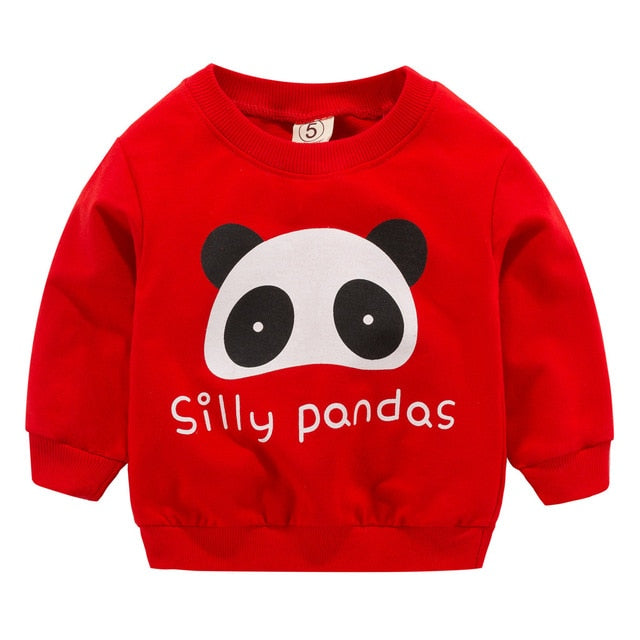 Baby Boys Clothes Long Sleeve O Neck Cartoon Printed Tops Blouse Sweatshirt