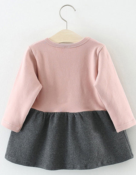 Baby Girls Long Sleeve Cartoon Cat Bow Party