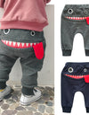 Baby Kids Boys Cotton Blend Cartoon Shark Tongue Harem Pants