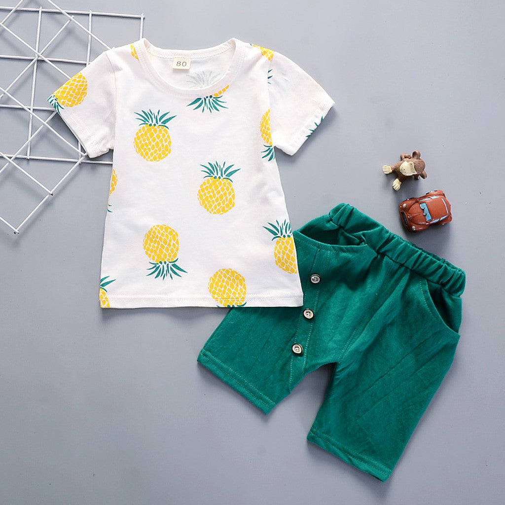 Summer Outfits For Toddler Baby Kids Boys Pineapple T-shirt