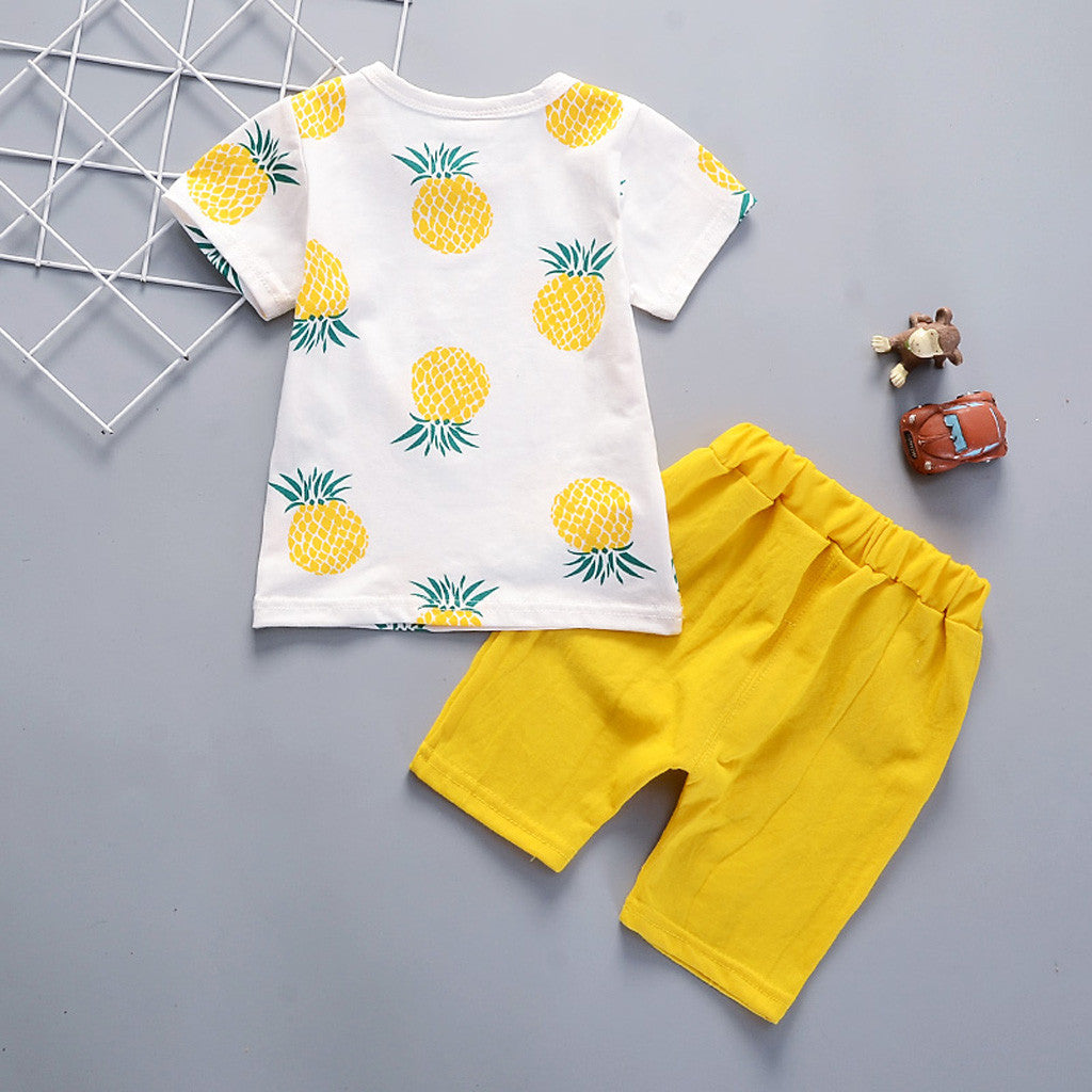 Summer Outfits For Toddler Baby Kids Boys Pineapple T-shirt