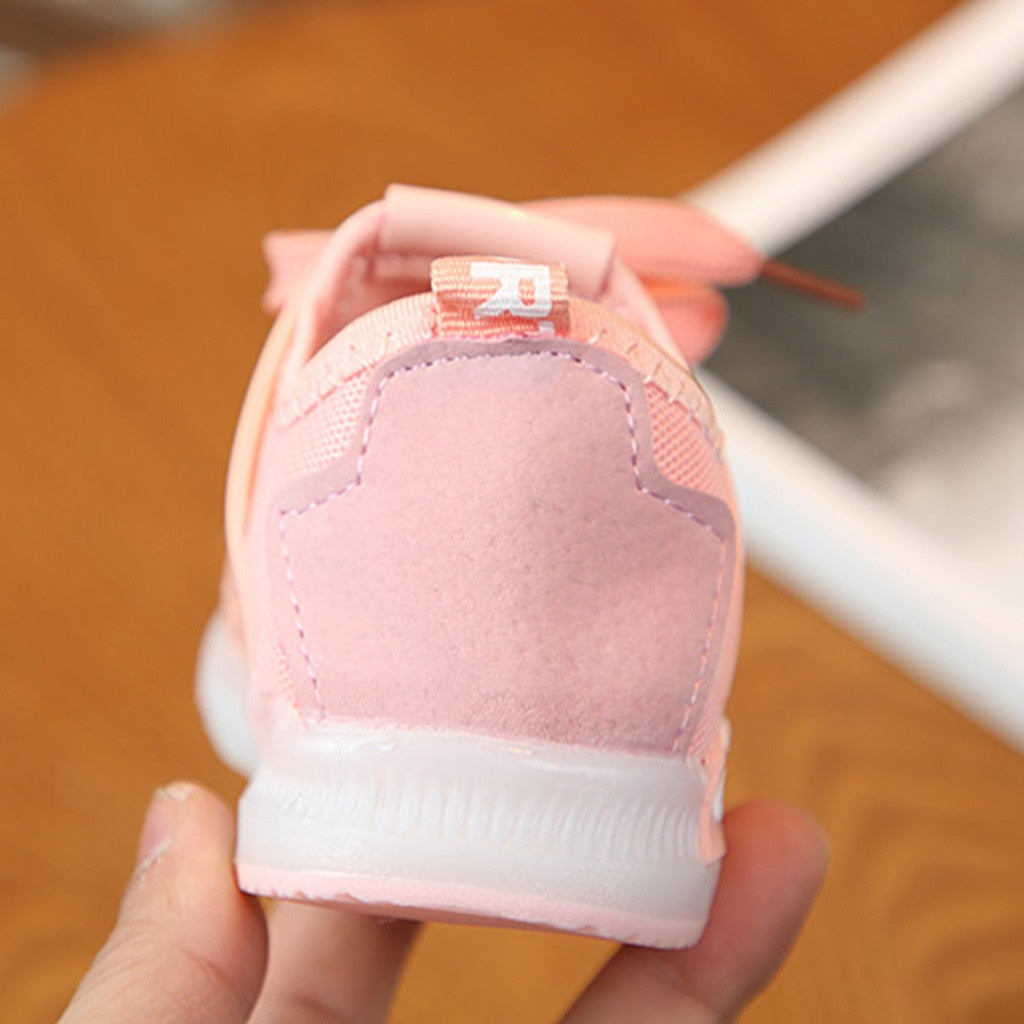 Fashion Toddler Baby Girs Led Light Shoes Soft Luminous