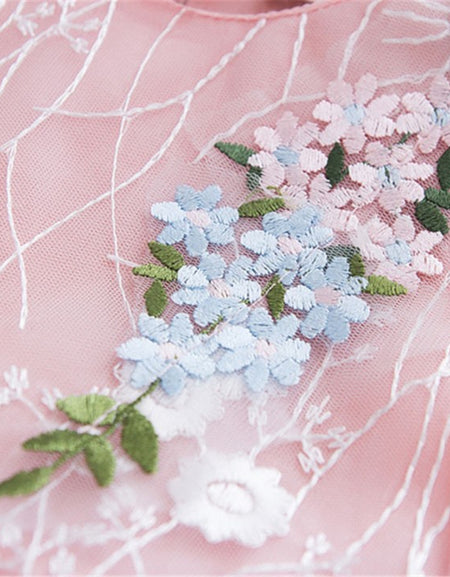 Baby Girls Princess Summer Dress Sleeveless Embroidery Bowknot